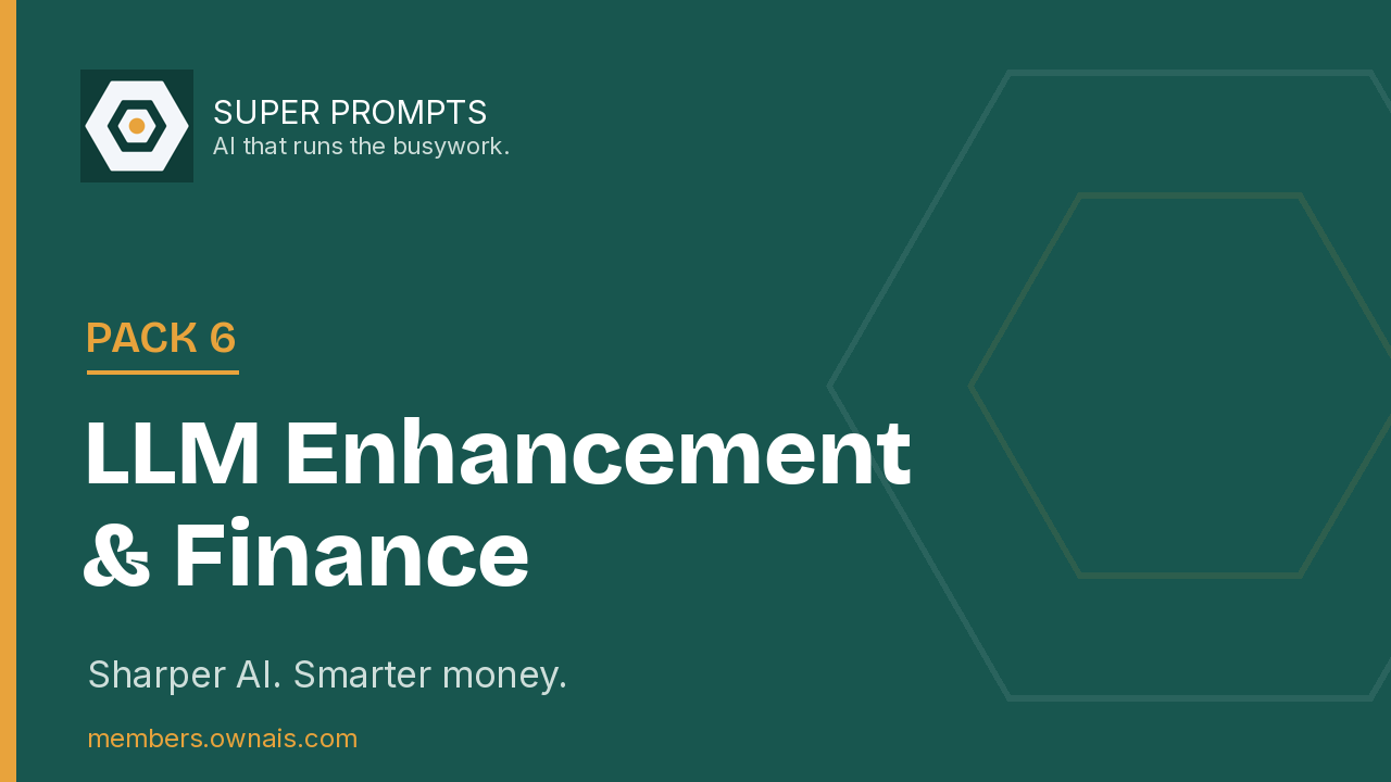 Pack 6: LLM Enhancement & Personal Finance — cover
